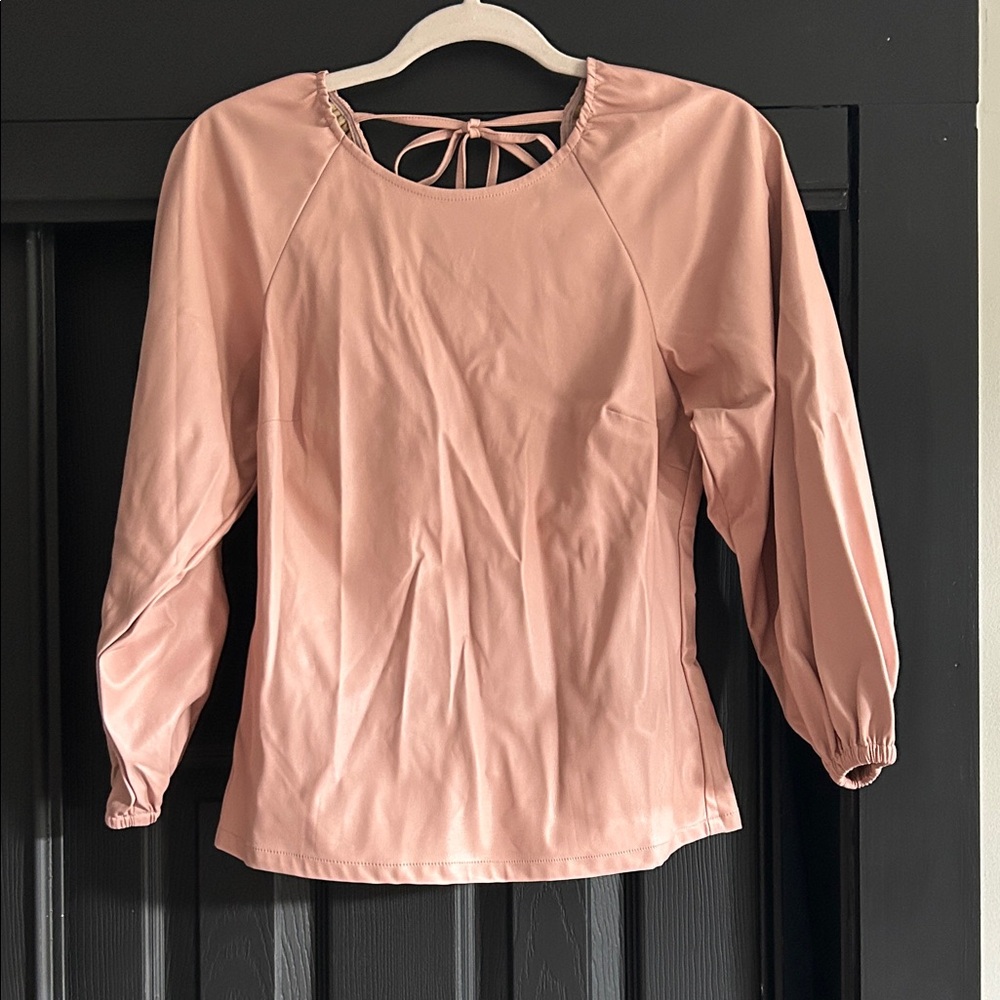 JCrew Vegan Leather Blush Women's Top size 2